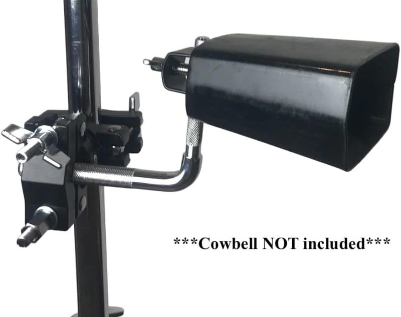 AIAS Cowbell Mount Accessory Multi Clamp – Black Percussion Clamp for Cowbells, Jam Blocks & Drum Accessories, Rotating Fastener, Fits 3/8" to 1 1/4" Drum Hardware - Image 2